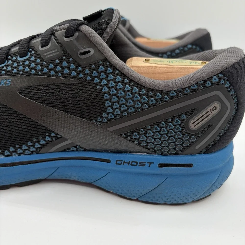 Brooks Ghost 14 Men's Running Shoes Black/Blue/Nightlife Sz 8.5 D / 1103691D056